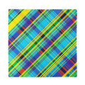 Colorful Tartan Pattern Print Silk Bandana