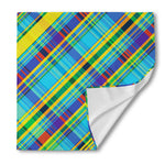 Colorful Tartan Pattern Print Silk Bandana