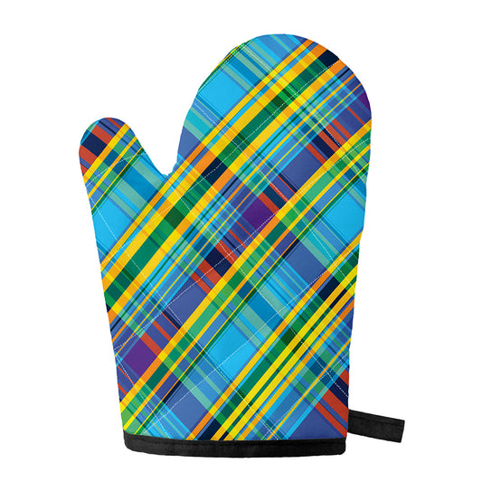 Colorful Tartan Pattern Print Single Oven Mitt