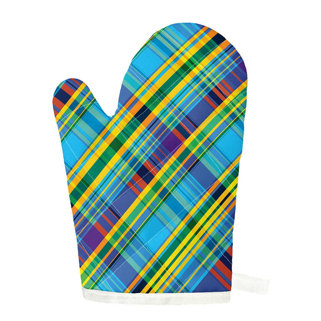 Colorful Tartan Pattern Print Single Oven Mitt