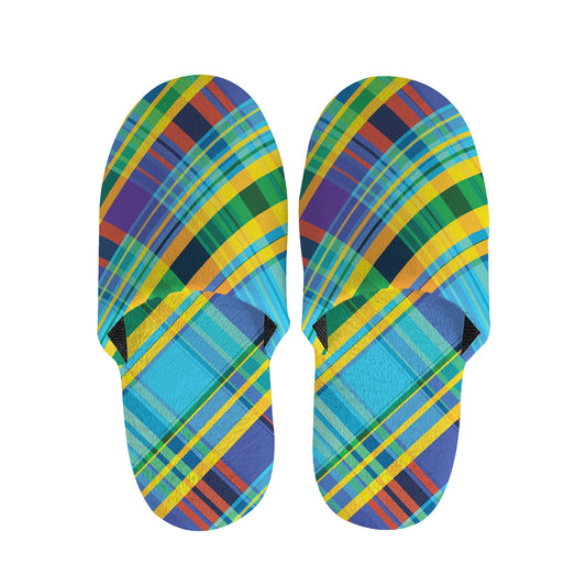Colorful Tartan Pattern Print Slippers