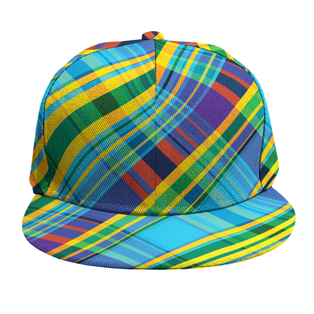 Colorful Tartan Pattern Print Snapback Cap