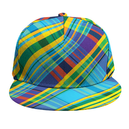 Colorful Tartan Pattern Print Snapback Cap