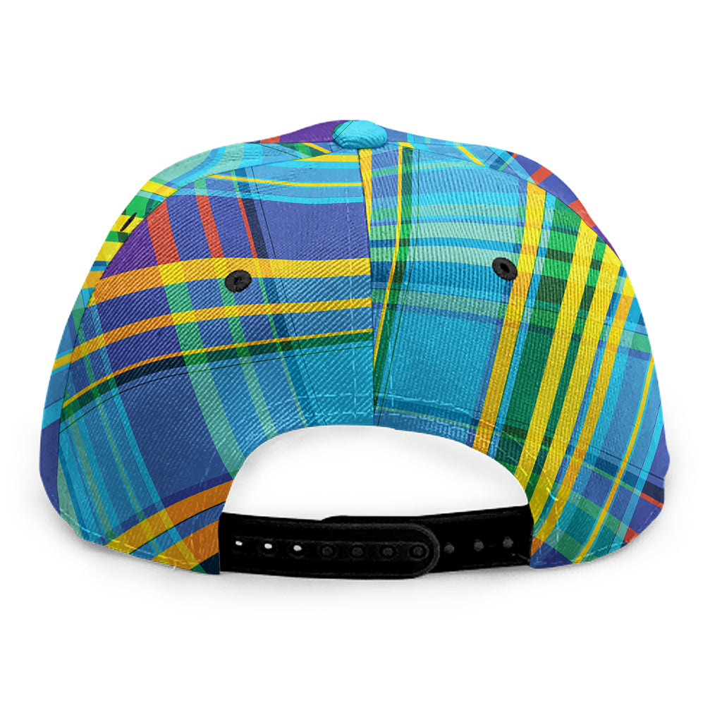 Colorful Tartan Pattern Print Snapback Cap