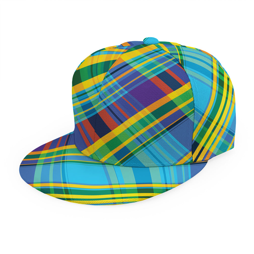 Colorful Tartan Pattern Print Snapback Cap