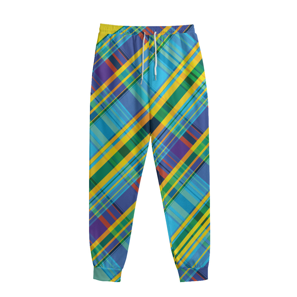 Colorful Tartan Pattern Print Sweatpants