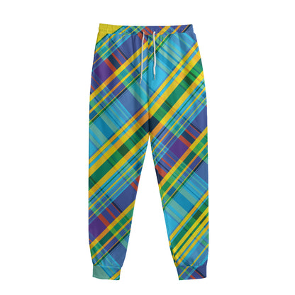 Colorful Tartan Pattern Print Sweatpants