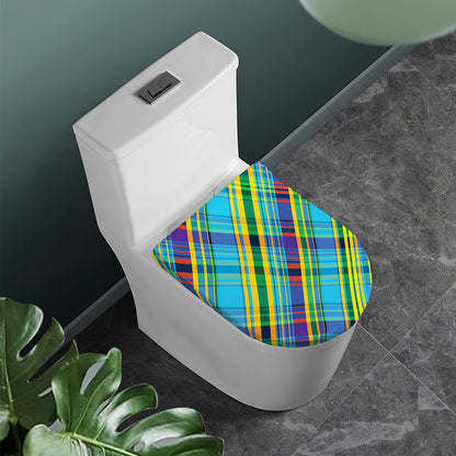 Colorful Tartan Pattern Print Toilet Lid Cover