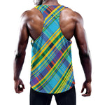 Colorful Tartan Pattern Print Training Tank Top