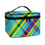Colorful Tartan Pattern Print Travel Makeup Bag