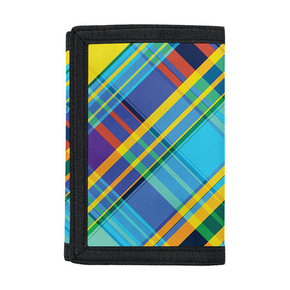 Colorful Tartan Pattern Print Trifold Wallet