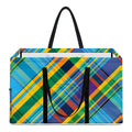Colorful Tartan Pattern Print Utility Tote Bag