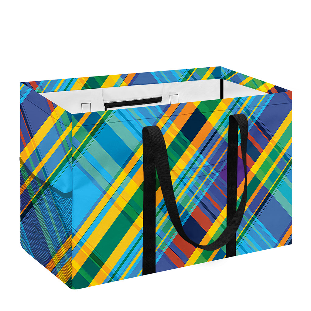 Colorful Tartan Pattern Print Utility Tote Bag