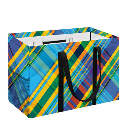 Colorful Tartan Pattern Print Utility Tote Bag