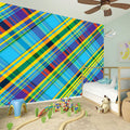 Colorful Tartan Pattern Print Wall Sticker