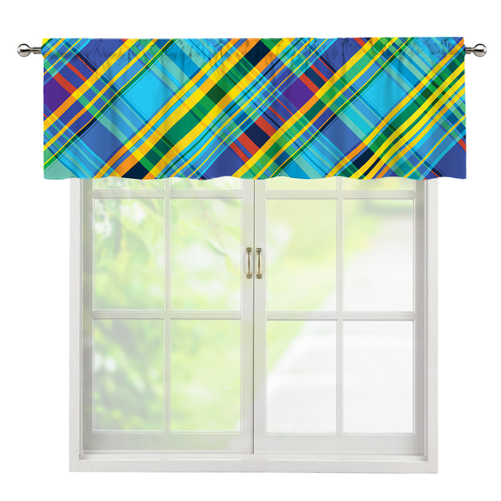 Colorful Tartan Pattern Print Window Valance