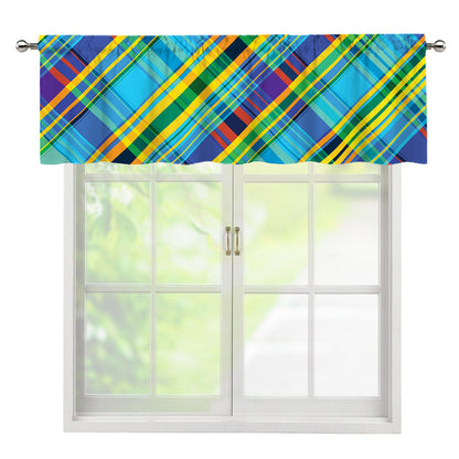 Colorful Tartan Pattern Print Window Valance