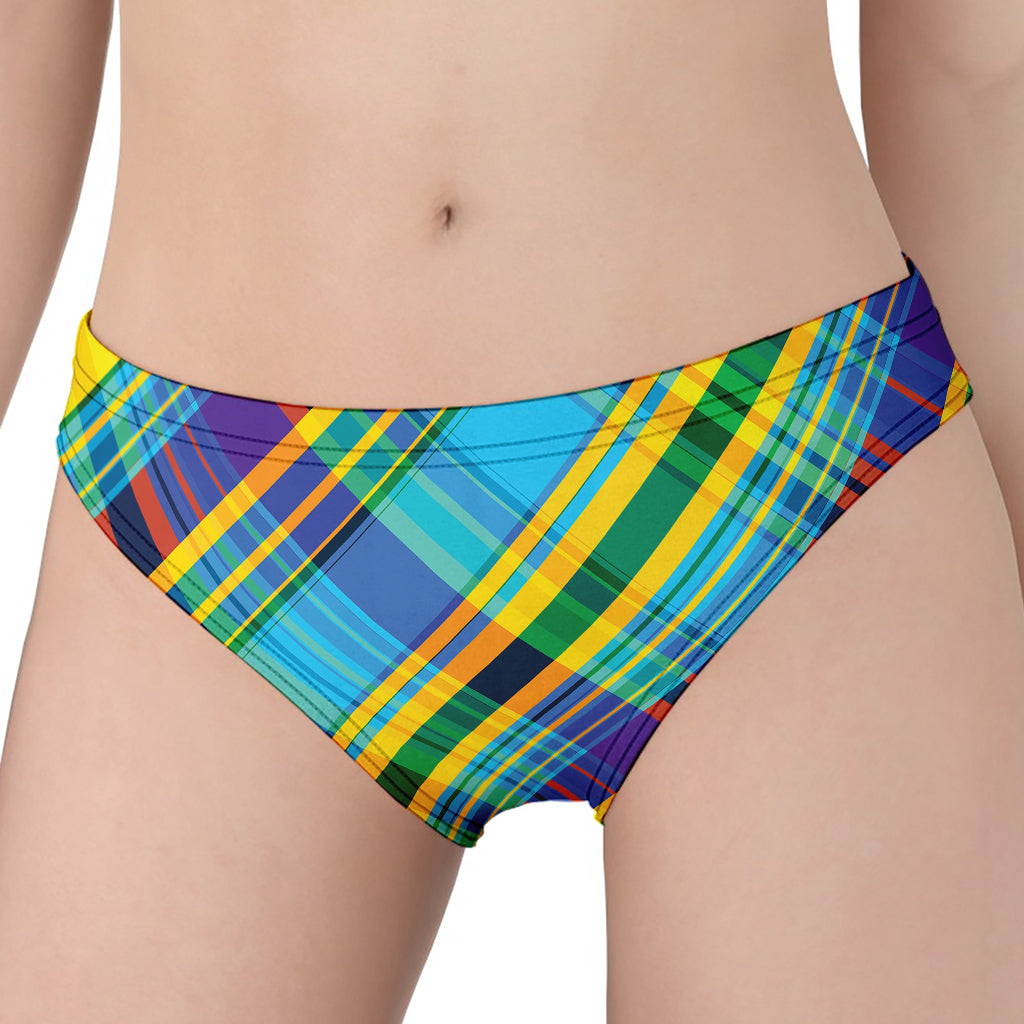 Colorful Tartan Pattern Print Women's Panties