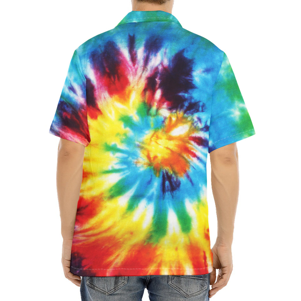 Colorful Tie Dye Print Aloha Shirt