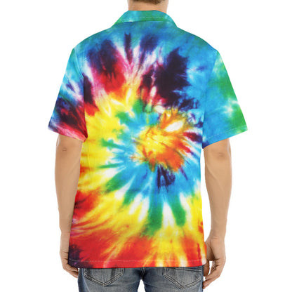 Colorful Tie Dye Print Aloha Shirt