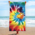 Colorful Tie Dye Print Beach Towel