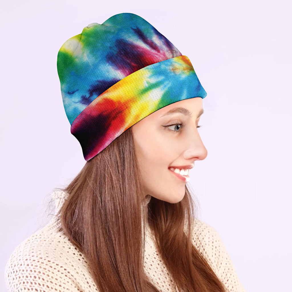 Colorful Tie Dye Print Beanie