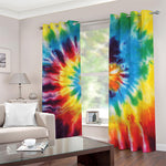 Colorful Tie Dye Print Blackout Grommet Curtains