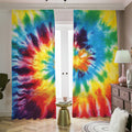 Colorful Tie Dye Print Dimout Pencil Pleat Curtains