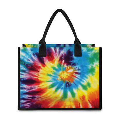 Colorful Tie Dye Print Canvas Tote Bag