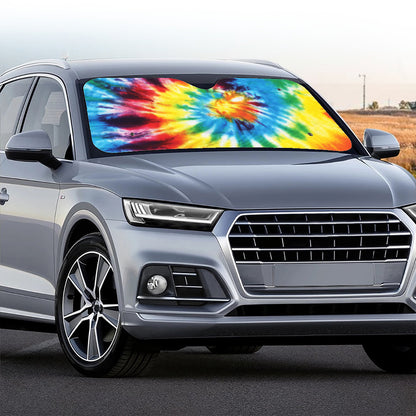 Colorful Tie Dye Print Car Windshield Sun Shade