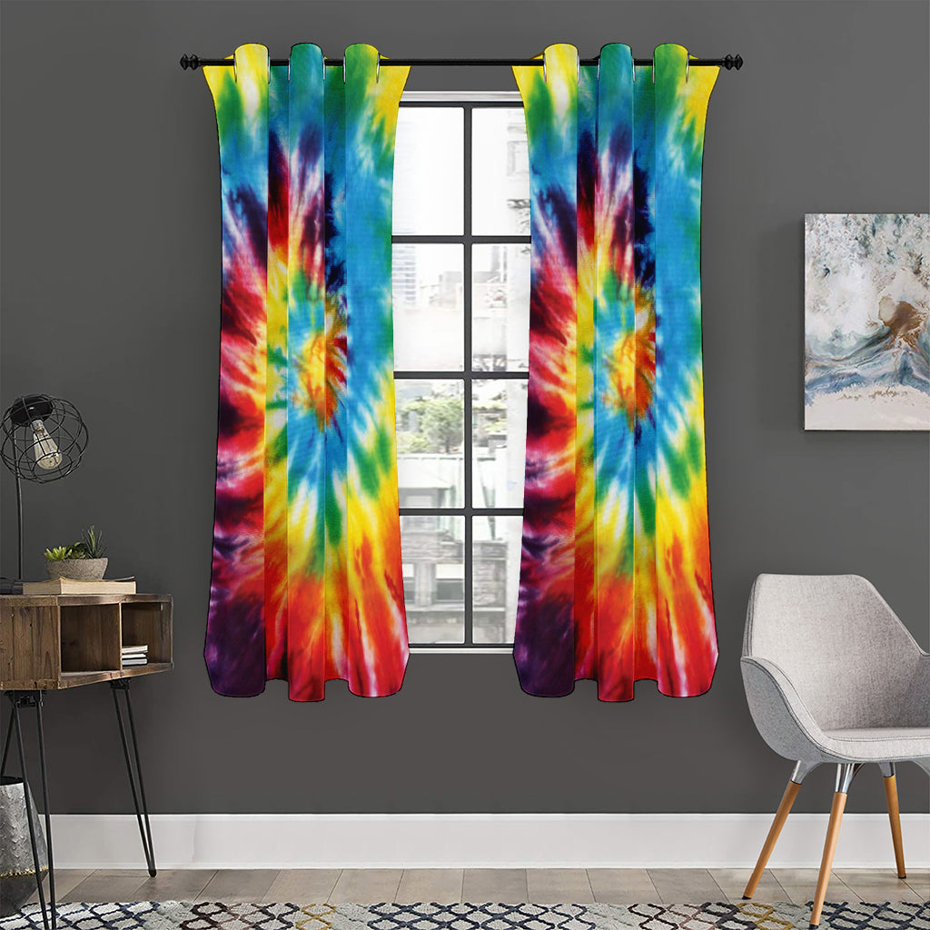 Colorful Tie Dye Print Curtain