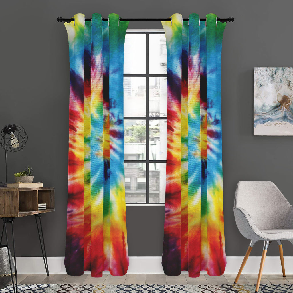 Colorful Tie Dye Print Curtain