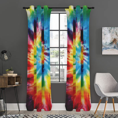 Colorful Tie Dye Print Curtain