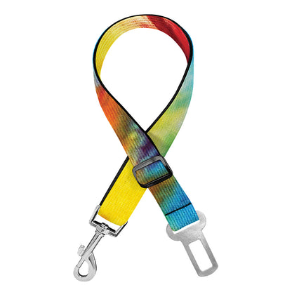 Colorful Tie Dye Print Dog Seat Belt