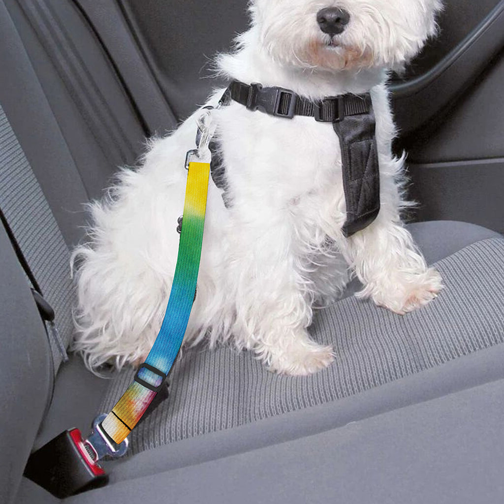 Colorful Tie Dye Print Dog Seat Belt