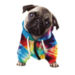 Colorful Tie Dye Print Dog Zip Up Hoodie