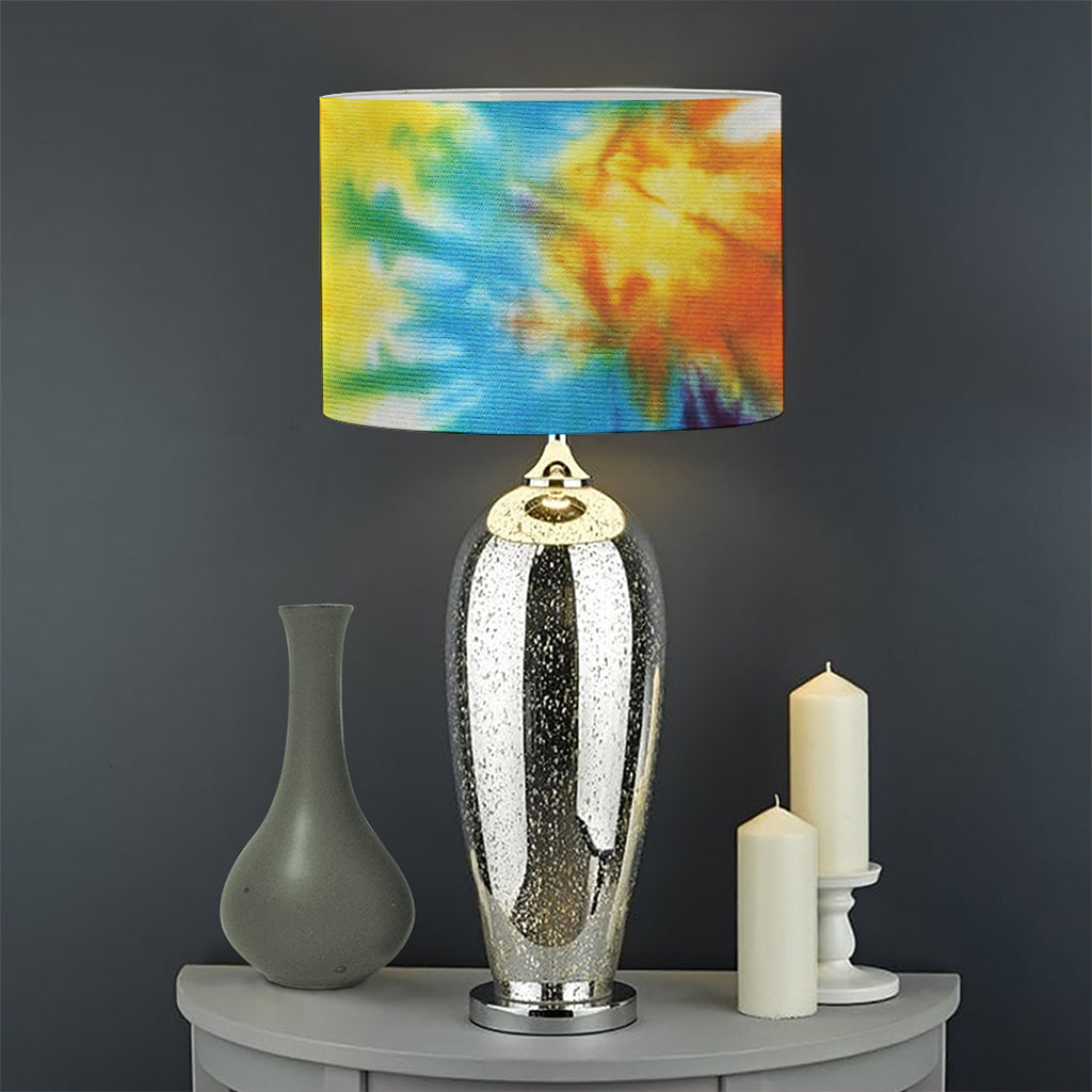 Colorful Tie Dye Print Drum Lamp Shade