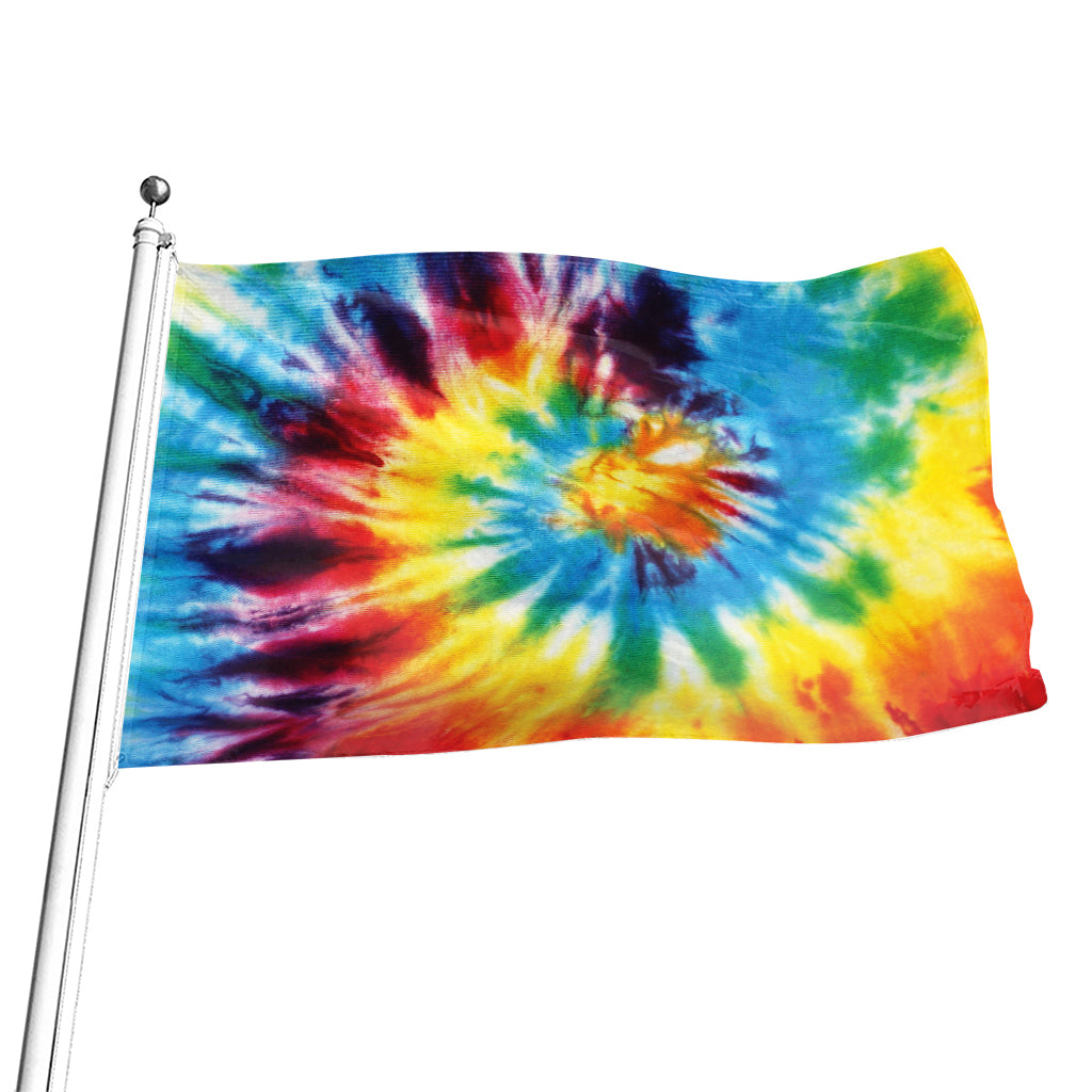 Colorful Tie Dye Print Flag