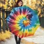 Colorful Tie Dye Print Foldable Umbrella