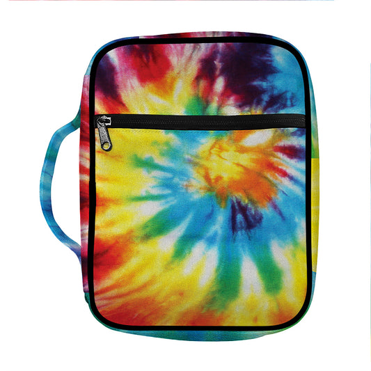 Colorful Tie Dye Print Front Pocket Bible Bag