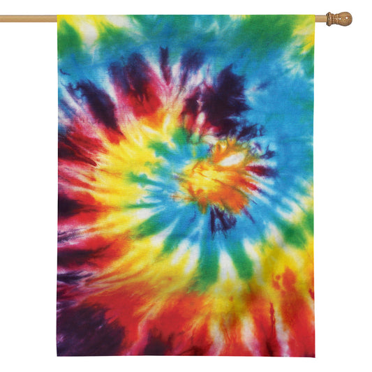 Colorful Tie Dye Print House Flag