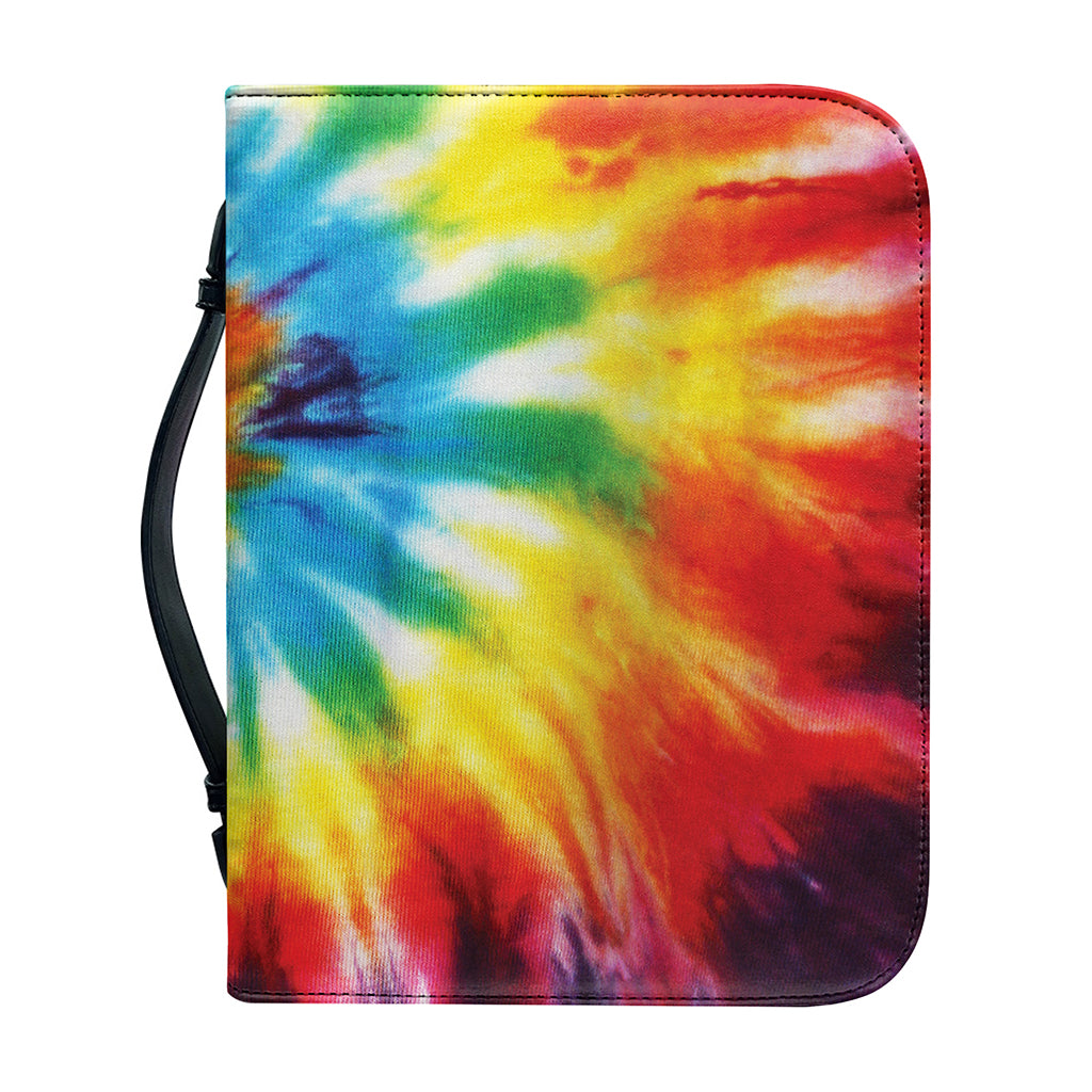 Colorful Tie Dye Print Leather Bible Cover