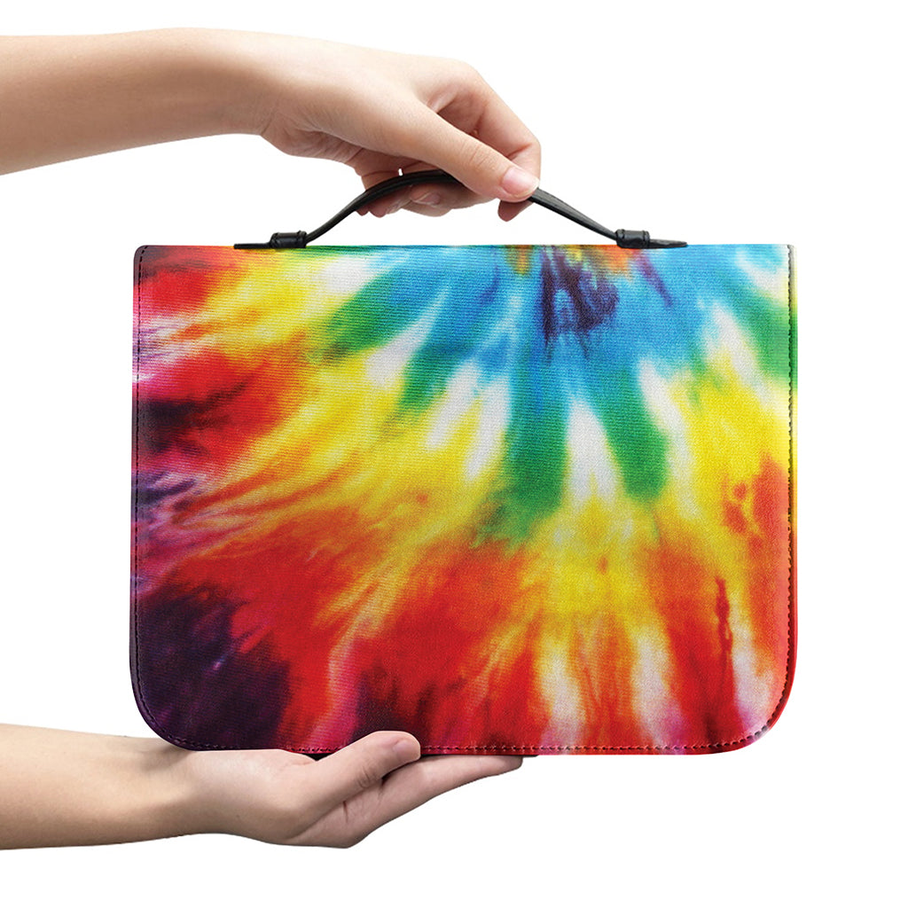 Colorful Tie Dye Print Leather Bible Cover