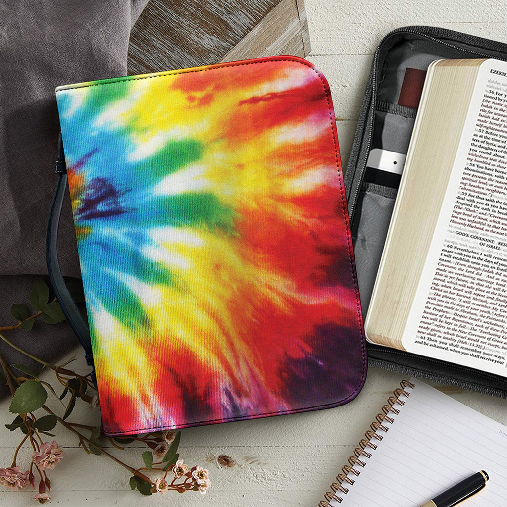 Colorful Tie Dye Print Leather Bible Cover