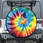 Colorful Tie Dye Print Leather Spare Tire Cover