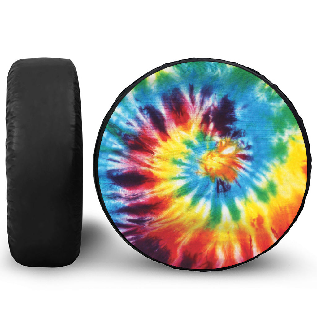 Colorful Tie Dye Print Leather Spare Tire Cover