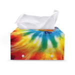 Colorful Tie Dye Print Leather Tissue Box Cover