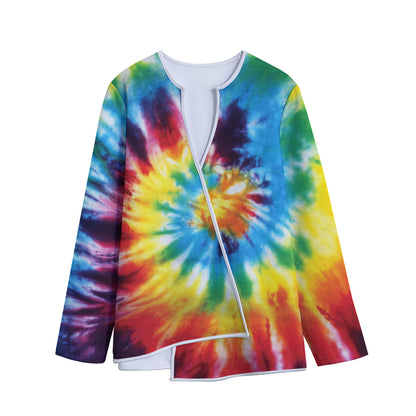 Colorful Tie Dye Print Long Sleeve Short Coat