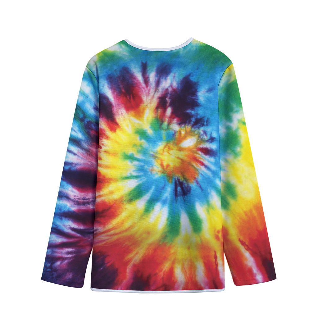 Colorful Tie Dye Print Long Sleeve Short Coat