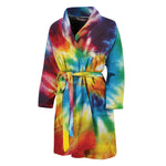 Colorful Tie Dye Print Men's Bathrobe